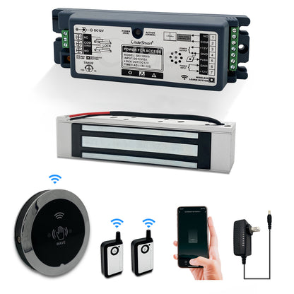 WIFI Smart Wireless and Touchless Access Control Unit, Wave to Open Buttons for Entry System, 400lb Magnetic Lock with 2.36" Hand Sensor Panel