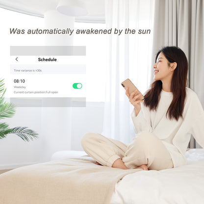 Smart Curtain Robot Electric Motor, Tuyasmart APP Control with Timer Function, Alexa, Google Home Workable